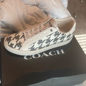 Coach clip houndstooth sneakers